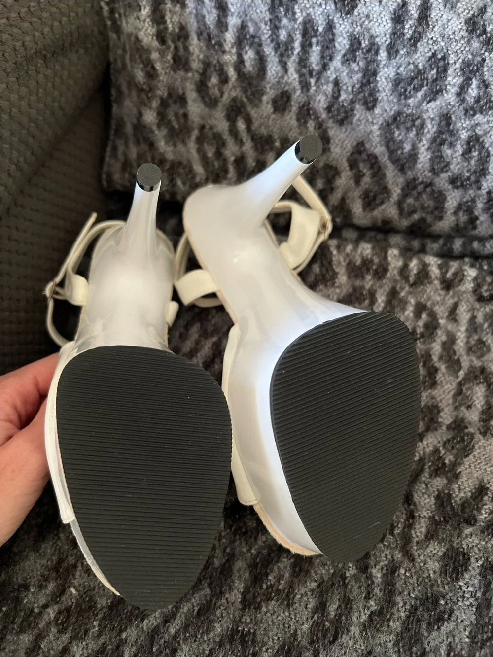 Pleaser White Patent Platform Peep-Toe Heels